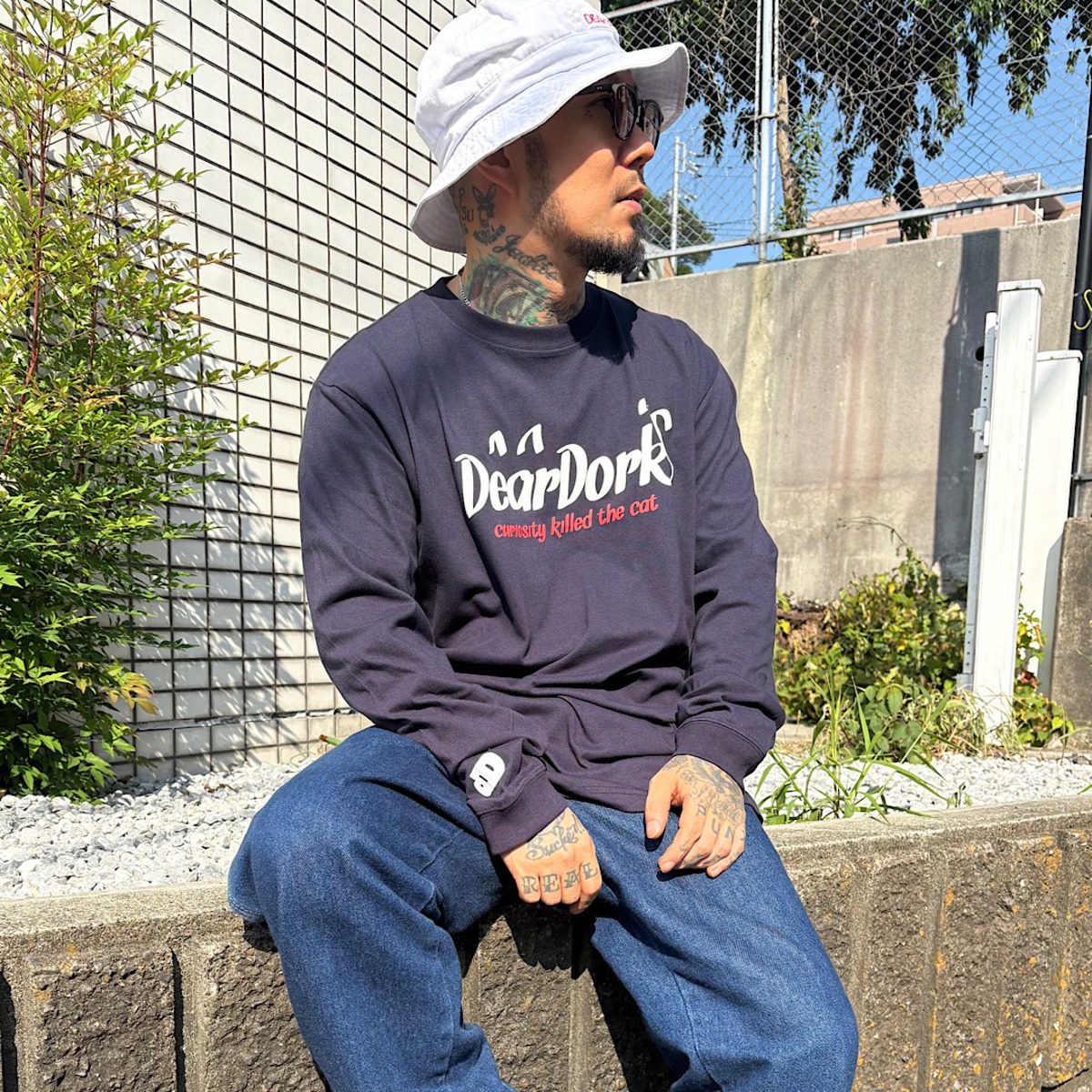 DEAR DORK Cat Logo long sleeve T-shirt 003