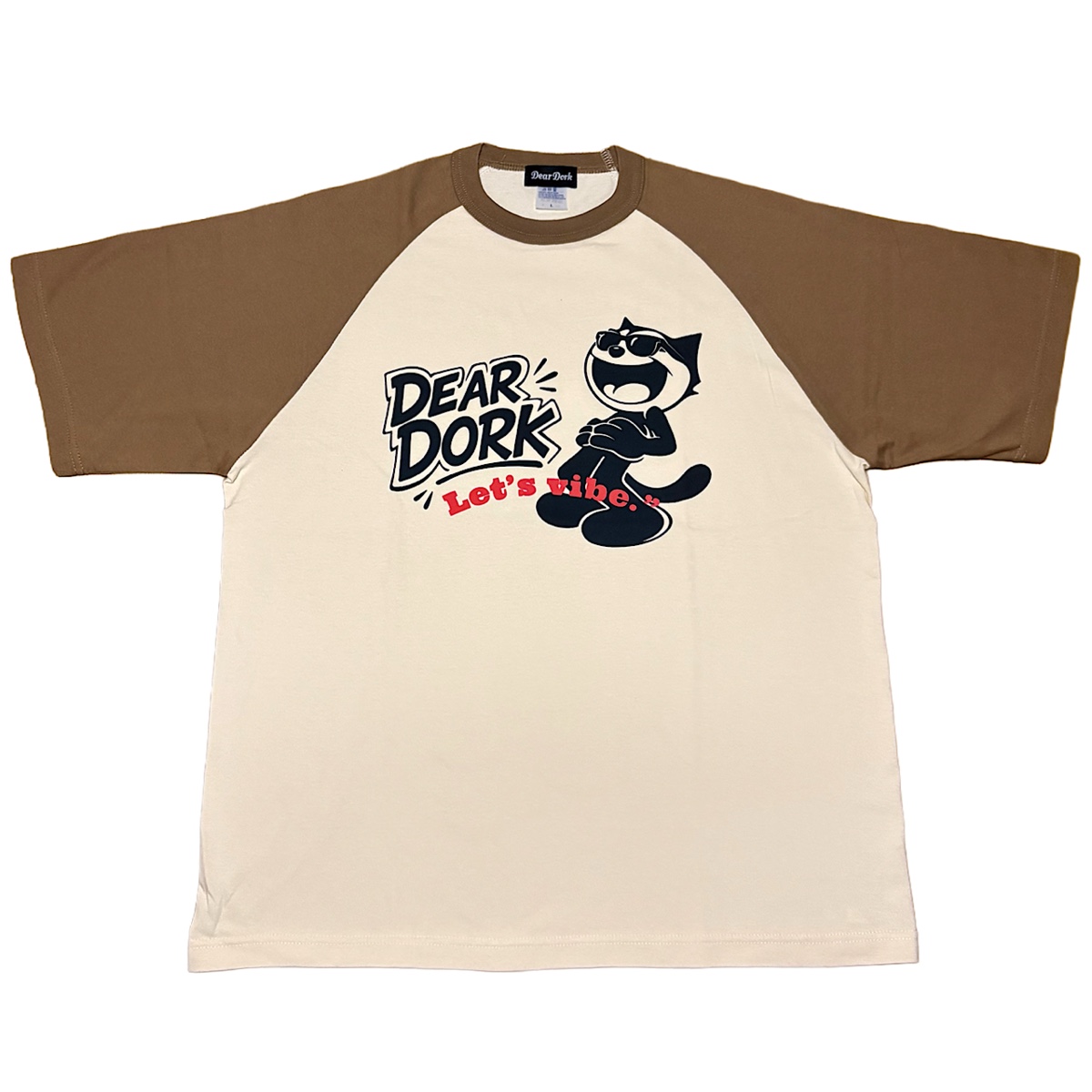 Felix Raglan T-shirt Vintage Natural／Dark Camel